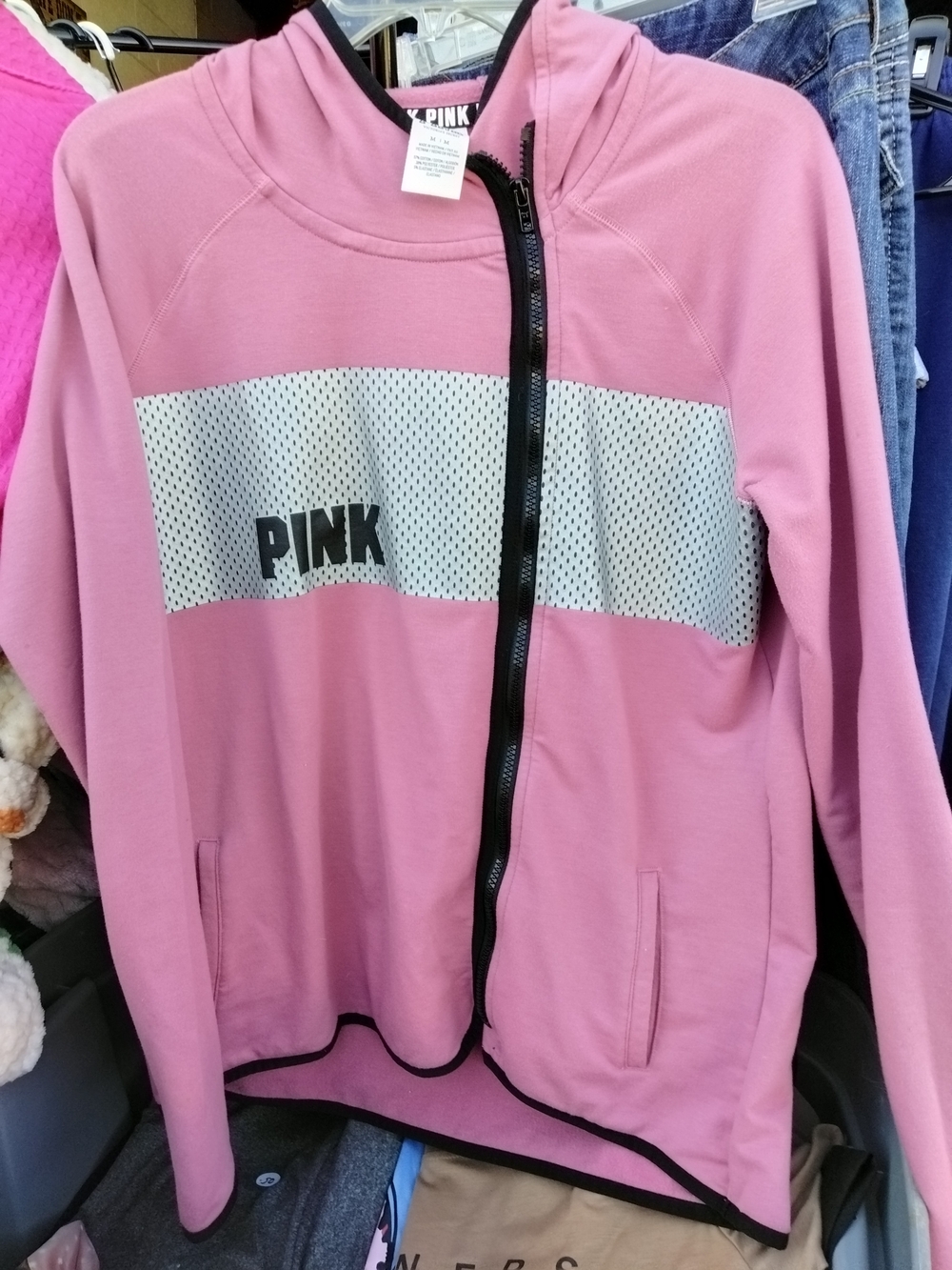 PINK Victoria's Secret Womens Pink Hooded Zip Jacket